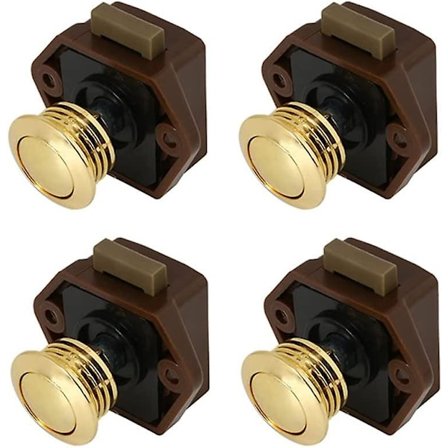 4 stk. Trykknapslåser, Mini Trykknapslåser Skuffe Skabsdørslås Nøgleløs Skabslås