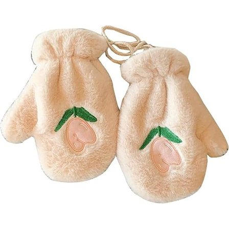 Søde piger hvide plys handsker helfinger varme vanter med broderiblomst vanter til kvinder vintertilbehør