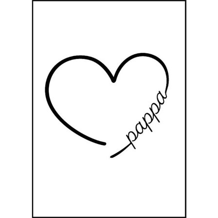 Pappa hjärta poster A4 fars dag