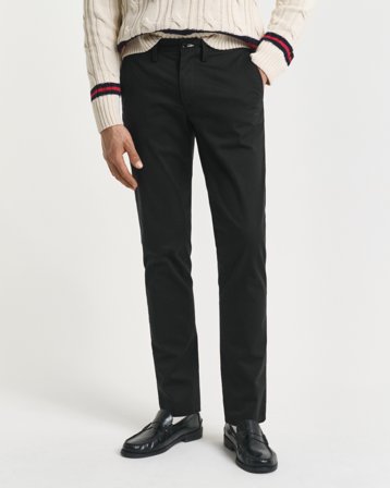 GANT Herren Slim Fit Twill Chinohose (29/30) Schwarz Grau
