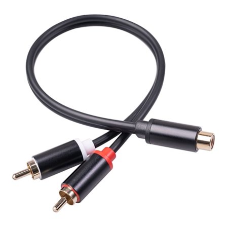 RCA Y Adapter 2 RCA han til 1 RCA hun stereo Y adapter Subwoofer kabel 2 han til 1 hun splitter stik