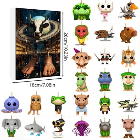 Tung Tung Tung Sahur 24 Dagars Adventskalender 2025, 2D Akryl Nyckelring Brainrot Italiensk Djurgåva för Barn Färg 5