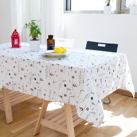 1 st rektangulär bordsduk söt havs stil bomull-linne dammsäker