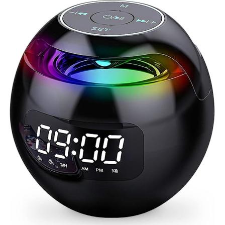 Herätyskello makuuhuoneisiin, digitaaliset herätyskelloradiot Bluetooth kaiuttimella, kaksoisherättimet, led-valo, 12/24h USB latausportti Kello, 