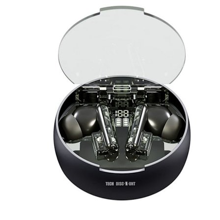 TD Bluetooth-headset Transparent semi-in-ear trådlöst Bluetooth-headset med ultralång livslängd och brusreducering