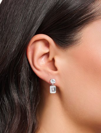 Thomas Sabo Silver Earrings With White Zirconia In Different Cuts - Silver - ONE SIZE