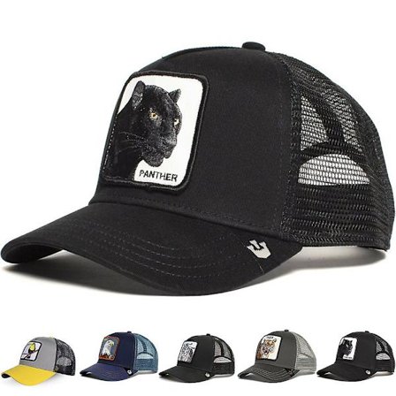Unisex Animal Broderi Baseball Cap Mesh Trucker Hat Snapback Hip Hop Caps