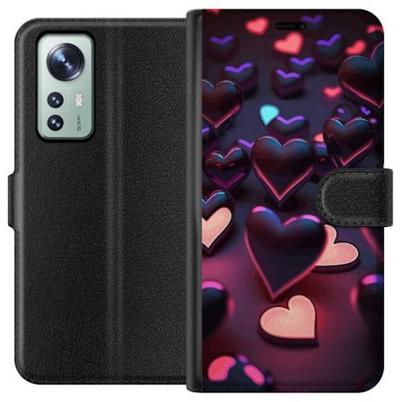Kompatibelt Lommeboketui til Xiaomi Xiaomi 12 Midnattshjerter