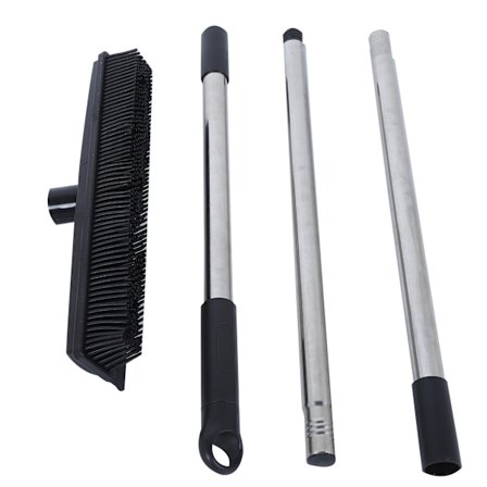 Multifunksjonell teleskopisk gulvmopp Kvast Dyrehår Støvfjerningsmiddel Rengjøringsmiddel Sopesett Rengjøringsverktøy Svart