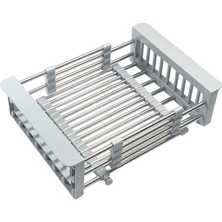 Avrennbasket Oppvaskstativ Utvidbar Vask Organizer for Grønnsaker Frukt Tabl