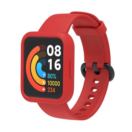 Xiaomi Redmi Watch 2 / Watch 2 Lite klockarmband och fodral i silikon - Röd / Svart / Röd