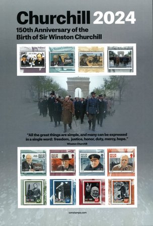 Isle of Man - Winston Churchill - Postfrisk ark