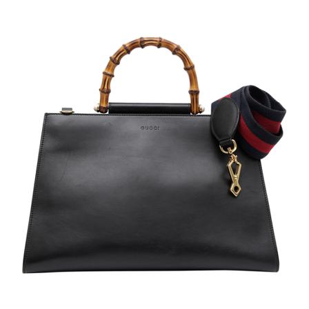 Gucci Vintage, Pre-owned Lambskin Leather Ballet Flat Patent Cap Toe Bow Bag Zwart, Dames, Maat:ONE Size