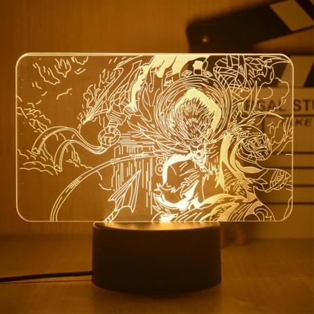 Anime League Of Legends Ahri Caitlyn 3D Led Nattljus För Barn Hem Sovrum Illusion Inredning Julspel LOL Figurlampa Present Black Base 16 Colors