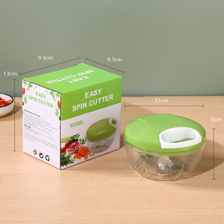 Manuel trækkraft madhakker, køkkenhakker, let at rengøre grøntsags- og frugthakker (500 ml grøn stil)