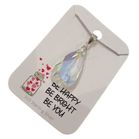 Äkta Sterling Silver Halsband prydd m Ametist AB Kristall . Alla Hjärtans Dag