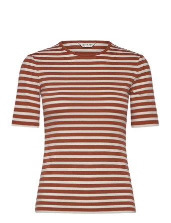GANT | Slim Striped 1X1 Ribbed Ss T-Shirt | L