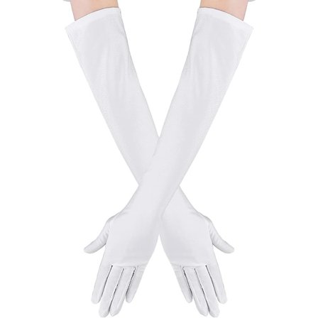 Naisten pitkät satiiniset sormikkaat ooppera hää tanssikäsineet juhla venyvät käsineet