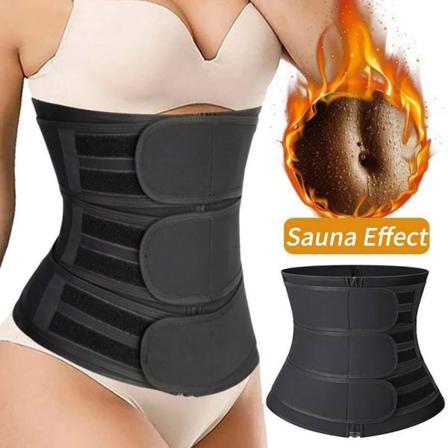 Women's waist trainer dragkedja tre midjebälte sport träning - Perfet rose red 3XL