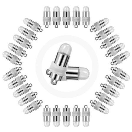 30-pak LED-lys, Mini batteridrevne LED-festlys til papirlanterner, blomsterdekoration, indendørs, udendørs, terrasse, krans, have, bryllupsfest