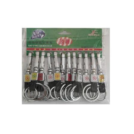 Dubbla Nyckelringar / Nyckelknippor Med Karbinhake (fotboll) Silver One Size