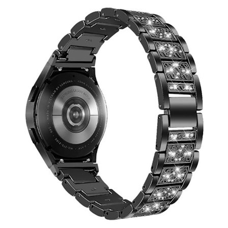 Klockarmband i rostfritt stål med strassstenar för Samsung Galaxy Watch 4 - Svart