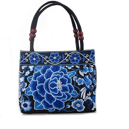 Broderet Taske Peony Blomst Broderi Kvinder Håndtaske Lille Taske Dame, Mobiltelefon