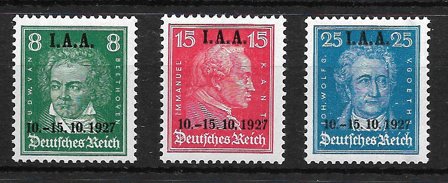Tyske Rige 1927 - AFA 405-407 - Postfrisk