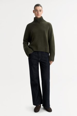 Soft Goat - Girlfriend turtleneck - Women cashmere sweater - S - Olive