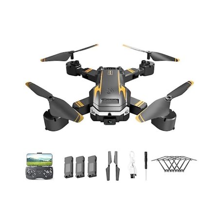 8k Drone med dobbelt kamera, fjernstyrt flyleketøy med automatisk hindringsfunksjon for gave, 3 stk batteri