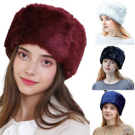Women Mink Fox Caps Faux Fur Hat Fluffy Ski Hat Warm Soft Plus Velvet Hats
