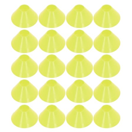 20 ST Fotbollsträningsmarkörer Multifunktionell PE Fotbollsträningskonset för Barn Nybörjare Utomhus Gul