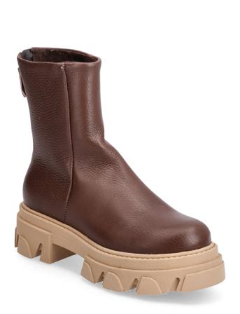 Maryann Bootie Shoes Boots Ankle Boots Ankle Boot - Flat Brun Steve Madden*Betinget Tilbud