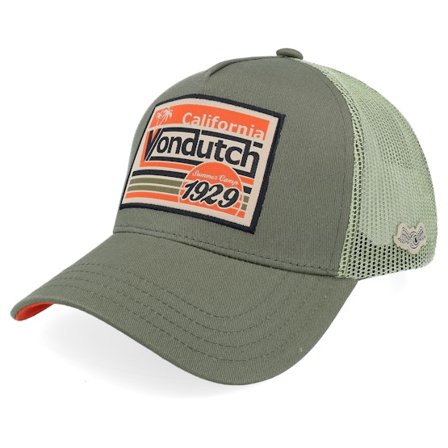 Von Dutch - Verde trucker Gorra - Square Patch Dark Green A-Frame Trucker @ Hatstore