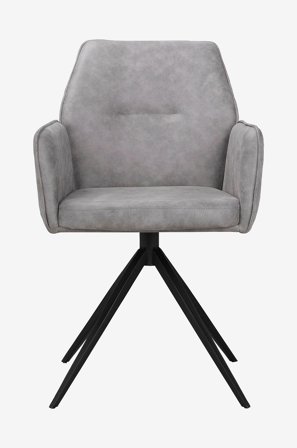 Loft24 - Spisebordsstol med armlæn CAPO, 2-pak - Grå - Stole med armlæn - Fra Homeroom