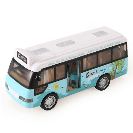 Simulerings Bybus Model Legetøj Skala Lufthavnsbiler Til Drenge Træk Tilbage Blå Legebil Med Lyd & Lys (LGL)