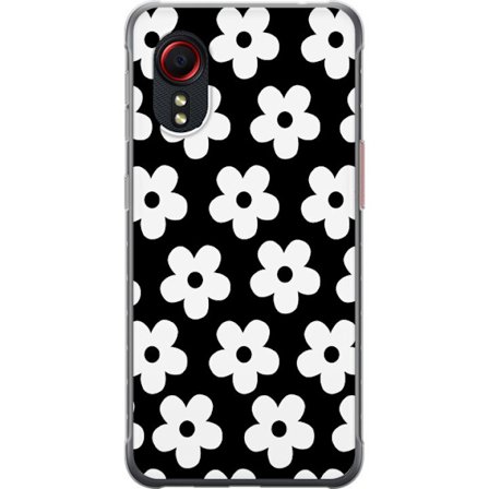 Yhteensopiva Puhelinkuori Samsung Samsung Galaxy Xcover 5 Mustavalkoinen kukkakuvio minimalistisessa skandinaavisessa muotoilussa, jossa voimakas kont