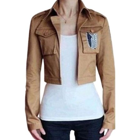 Attack On Titan Mikasa Ackerman Jakke Kostyme Voksne Anime Scouting Legion Freedom Coat Halloween Cosplay Party Dress Up H