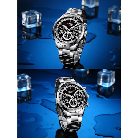 Herre-ur Vandafvisende Kvarts Seks-pins Kalender Stålrem Forretningsmænds Ur