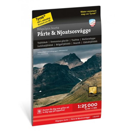 Calazo förlag Högalpin karta Pårte & Njoatsosvágge 1:25.000 literature Black OneSize