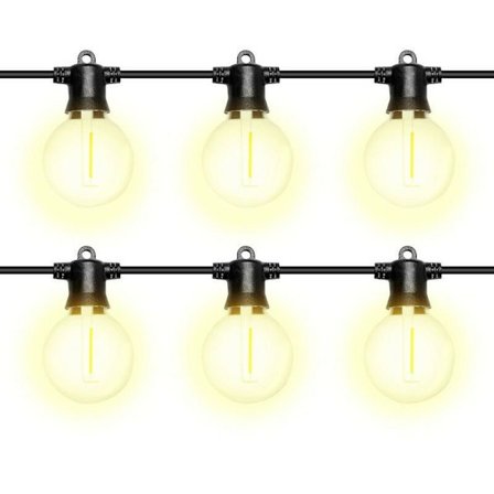 Utomhus ljusslinga nätansluten, trädgård uteplats ljusslinga glob festong hängande lampor vattentät dekorativ belysning (5 meter 10 lampor)