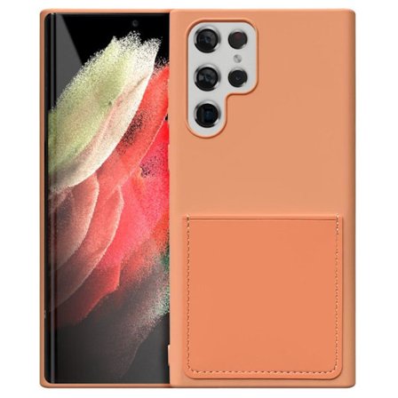 SKALO Samsung S22 Ultra Ultratunn Korthållare TPU-Skal - Orange