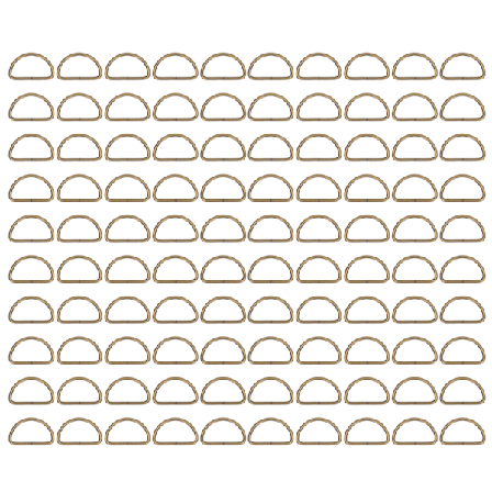 100 st Metall D-ringar Slätare Ytor Klassiskt Utseende Metallringar Spänne för DIY Bälten Bagagebälten Handväskor Ryggsäckar Brons