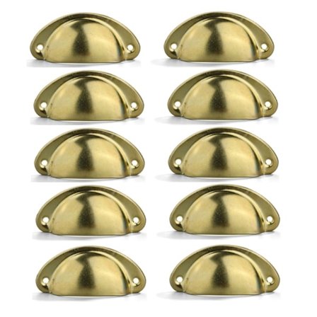 Skålhåndtag til Skuffer og Døre, 10-pak