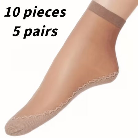 20 par korta damsockor - Svala, andningsbara, fukttransporterande, halkfria