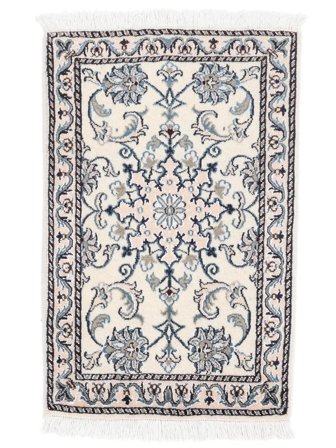 Handgeknüpft Nain 56X87 Wollteppich Beige/Dunkelgrau Klein