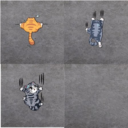 Klorete katt vinyl klistremerke for bil, 3D tegneserie dyr katt kattunge klistremerke