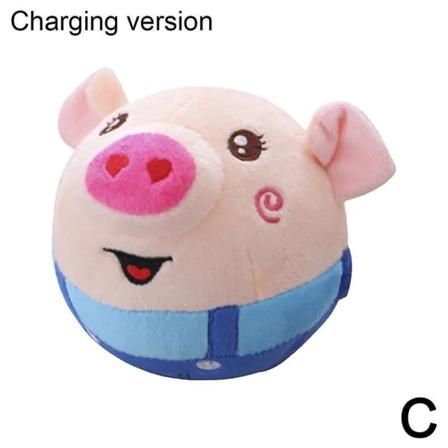 Elektrisk plysjleketøy Hoppende gris Leker Baby Hoppende ball Morsom Foreldre-barn Interaksjon Leker Oppladbar Blue Pig Rechargeable