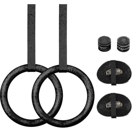 Gymnastikkringer - Olympiske gymnastikkringer - Med justerbare nylonbånd - 23mm belastning - 400kg - For utendørs innendørs - For trening - 