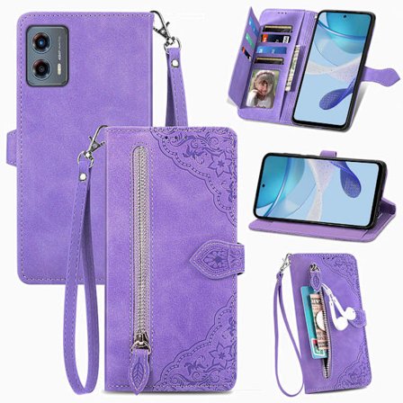 For Moto G Stylus 5G 2024 Flip Embossed Phone Leather Case - Card Slots PU Protective Cover